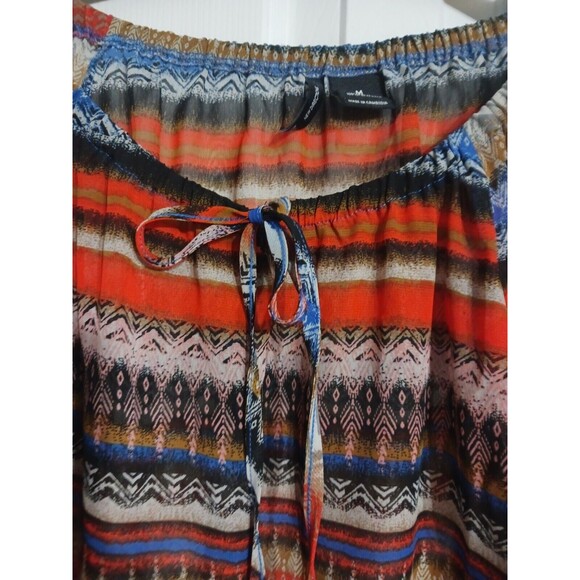 Women's New Directions Asymmetrical Sleeve Sheer Blouse Size M Top - Picture 3 of 7